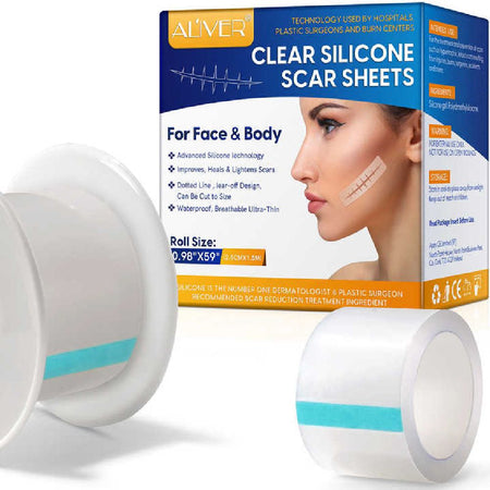 aliver Clear Silicone scar Sheets For Face & Body