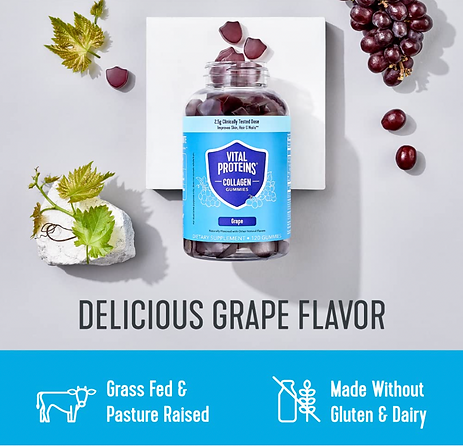 Vital protein Collagen gummies with grape flavor 120 gummies