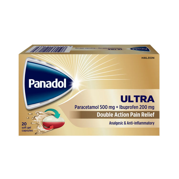 Panadol Ultra Paracetamol 500ml + Ibuprofen 200mg 20 Softgels Caps