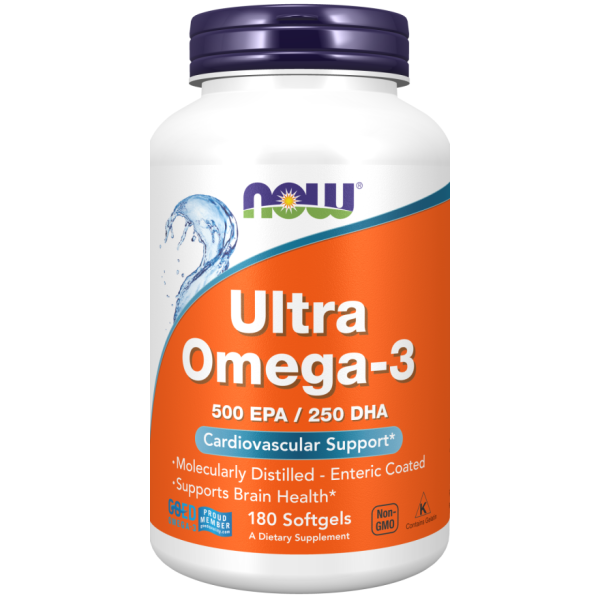 Nowfoods Ultra Omega3, Supports Brain Health & Cardiovascular Health, 180 Softgels