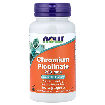 Now Foods Chromium Picolinate 200mcg 100 Veg Caps
