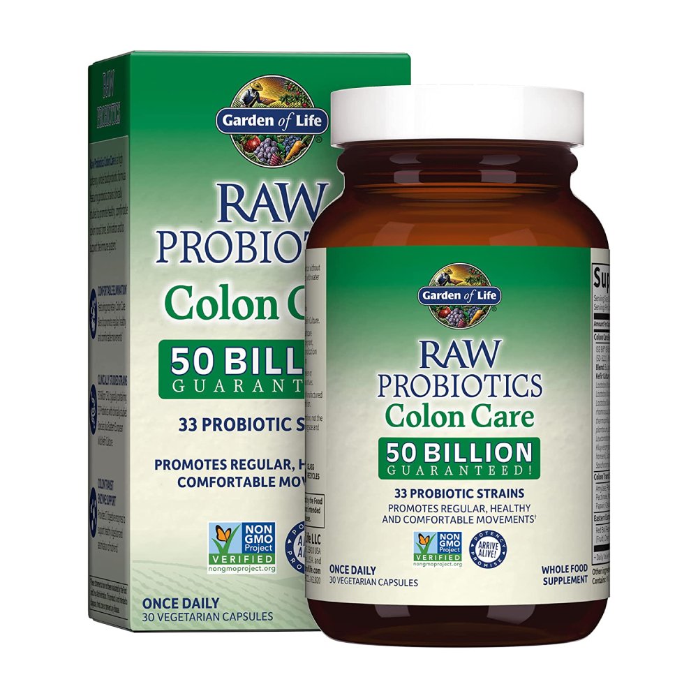 Garden of Life RAW Probiotics, 50 billion CFU, Colon Care, 30 Vegetarian Capsules