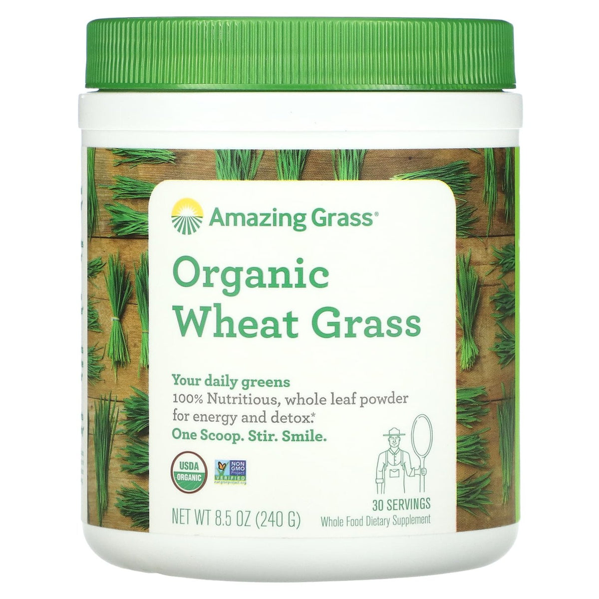 Amazing Grass - Organic Wheat Grass, for Energy, Detox and Immunity Support, 240 G