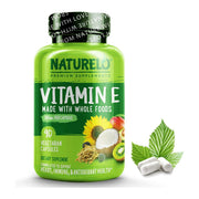 NATURELO Vitamin E, 180 mg (300 IU) of Natural Mixed Tocopherols, Supplement for Healthy Skin, Hair, Nails, Immune & Eye Health, 90 Vegan Capsules