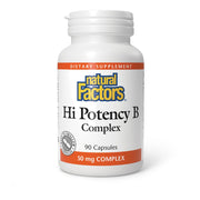 Natural Factors Hi Potency B Complex, Support for Energy & Normal Nerve Function, 90 Capsules