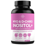 Optify Myo and D-Chiro Inositol+ with Folate and Vitamin D, Healthy Ovarian Support for Women, 120 Vegetarian Capsules