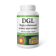 Natural Factors DGL Deglycyrrhizinated, Licorice Root Extract for Healthy Digest, 180 Chewable Tablets