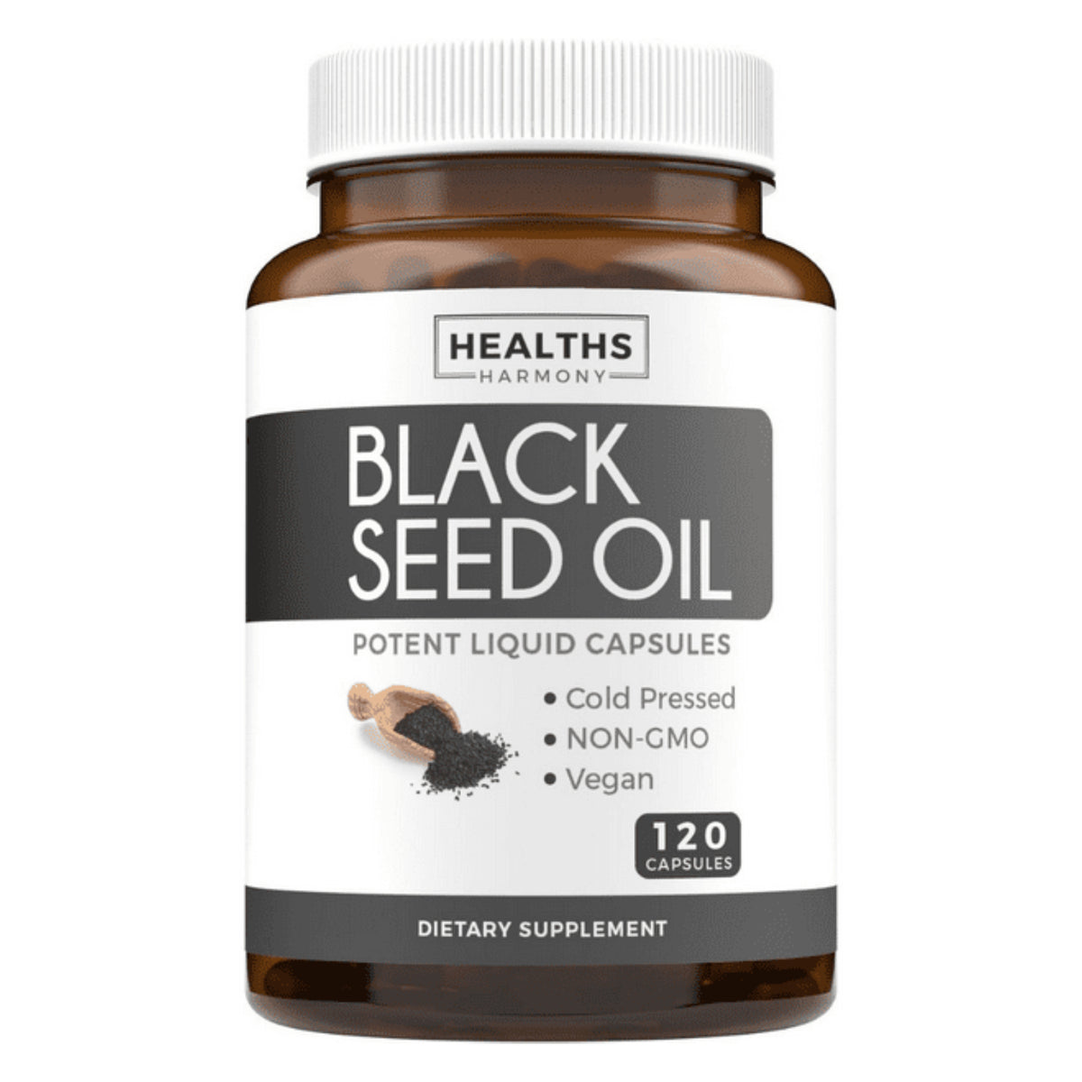 Health Harmony - Black Seed Oil, for Hair and Skin Health, 120 Capsules