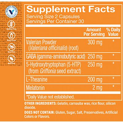 The Vitamin Shoppe sleep support relaxation specialty 60 caps
