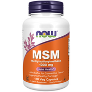 Nowfoods MSM (Methylsulfonylmethane) for Joint Support 1000mg, 120 Veg Capsules