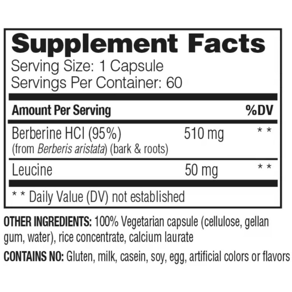Enzymedica Berberine , for Blood Sugar Balance, Cardiovascular, Immune & Metabolic Support 60 Capsules