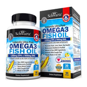 Bioschwartz Fish Oil Omega 3, 1200 mg EPA & DHA 900 mg, Lemon flavor Supports Joint, Eyes, Brain & Skin Health 90 Softgels