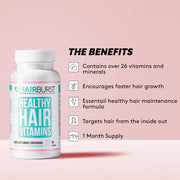 HAIRBURST Healthy Hair Vitamins, Hair Growth Vitamins for Women and Men, Vitamins for Hair Care, 60 Capsules