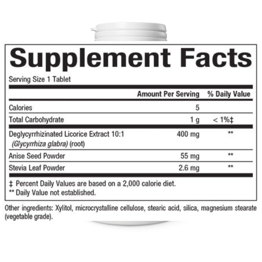 Natural Factors DGL Deglycyrrhizinated, Licorice Root Extract for Healthy Digest, 180 Chewable Tablets