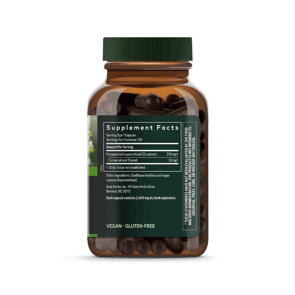 Gaia Herbs Oil of Oregano, Maintain a healthy gut 60 Vegan Liquid Phyto-Caps