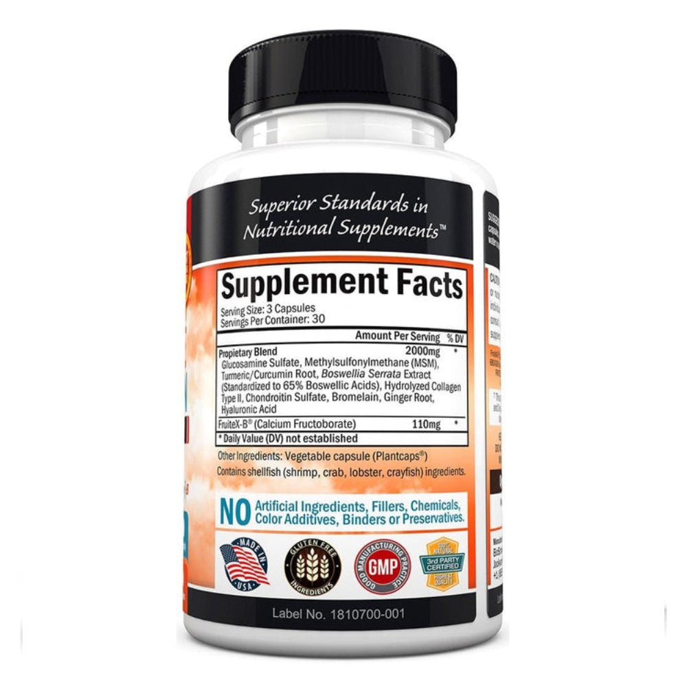 BioSchwartz Glucosamine with MSM & Chondroitin with Fruitex-B, Boswellia Extract and Curcumin Supports Cartilage health & Joint flexibility 90 capsules