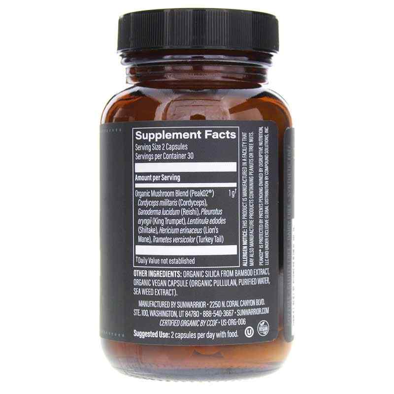 SUNWARRIOR – Mushroom Blend, Supports Antioxidants and Healthy Immunity, 60 Vegan Capsules