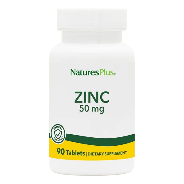 NaturesPlus Zinc Tablets, 50 mg, Immune System Supplement, Promotes Healthy Digestion, 90 Vegetarian Tablets
