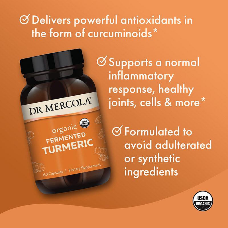 Dr. Mercola - Organic Fermented Turmeric, Support Healthy Inflammatory Response and Immune System, 60 Capsules