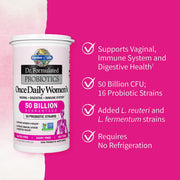 Garden of Life Dr. Formulated Probiotics for Women & Prebiotics, 50 Billion CFU for Women’s Daily Digestive Vaginal & Immune Health, 30 Vegetarian Capsules