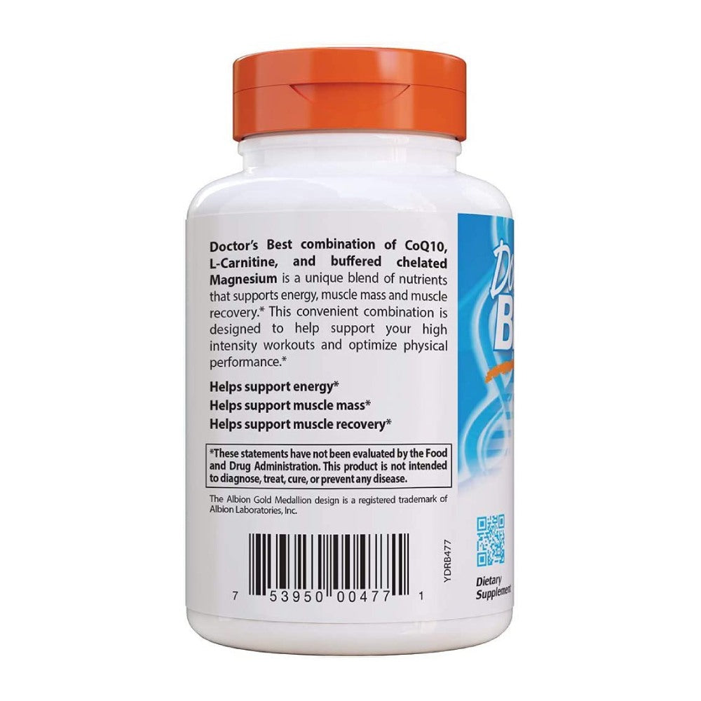 Doctors Best Coq10 L Carnitine Magnesium Supports Energy, Muscle Mass & Muscle Recovery 90 Veggie Caps