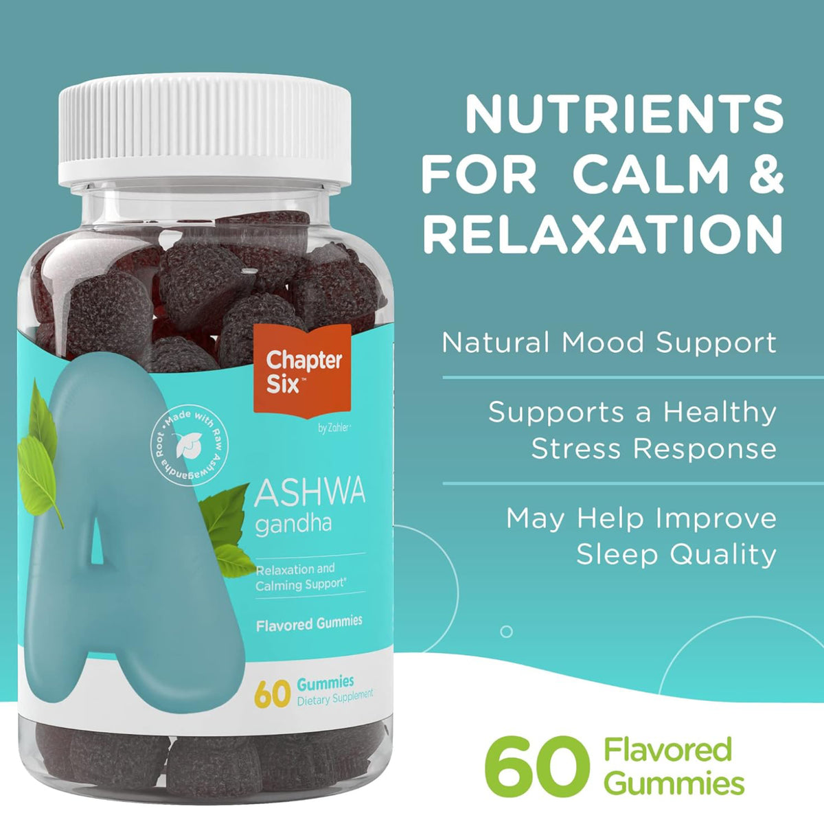 Zahler Chapter Six Ashwagandha, for Relaxation and Calming Support, 60 Gummies