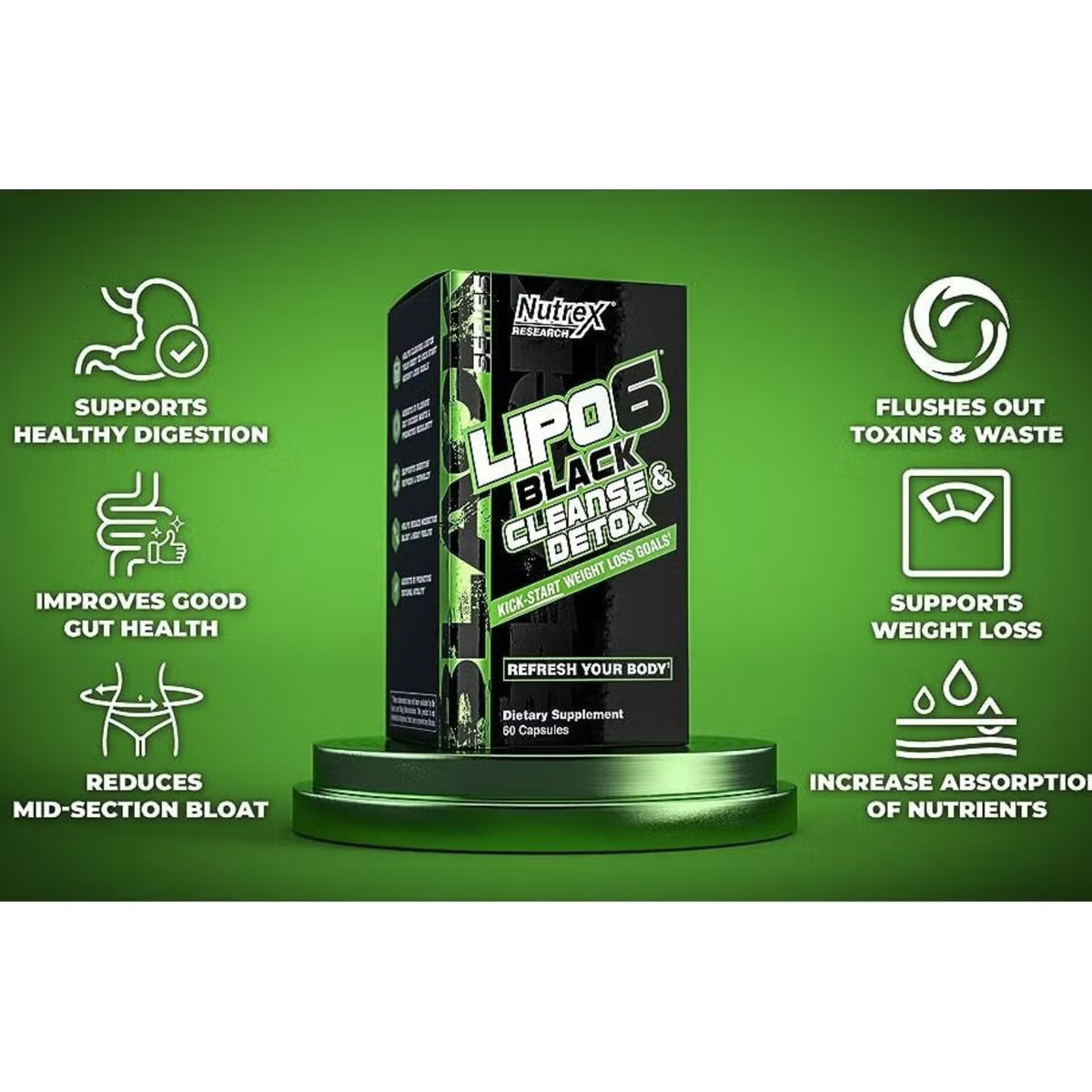 Nutrex Research Lipo 6 Black, Cleanse & Detox 60 capsules