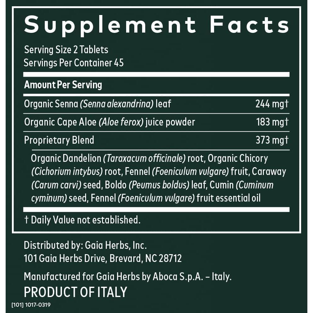 Gaia Herbs Natural Laxative, Help Relieve Occasional Constipation 90 Tabs