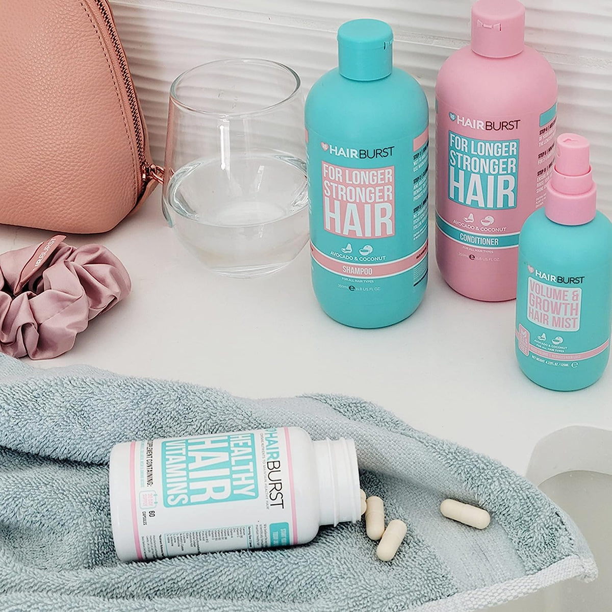 HAIRBURST Healthy Hair Vitamins, Hair Growth Vitamins for Women and Men, Vitamins for Hair Care, 60 Capsules