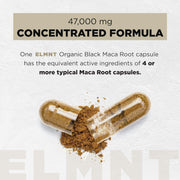 ELMNT - Black Maca, Ashwagandha, 40,000mg, 40x Strength, with Bioperine, Boost energy and Enhance vitality, 90 Capsules
