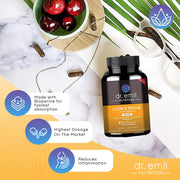 Dr Emil Nutrition Lions Mane, Organic Mushroom, 2100mg, Supplement for Mental Clarity, Focus & Cognitive Support, Brain Boosting 90 Vegetable Capsules