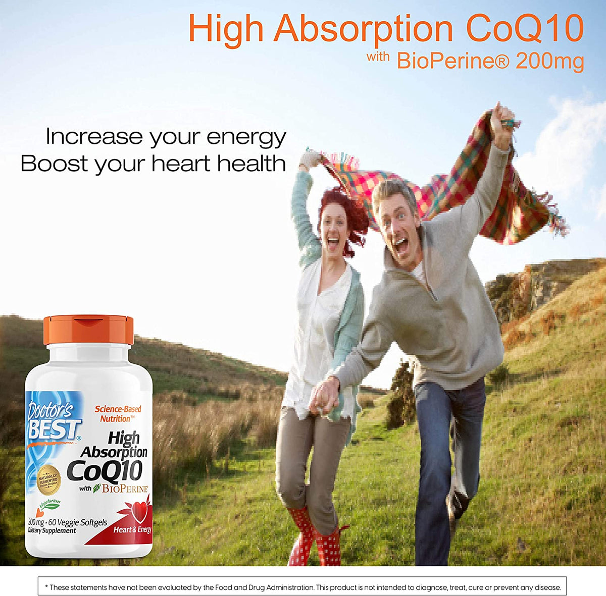 Doctors Best High Absorption CoQ10 with BioPerine 200 mg Heart Health & Energy Production 60 Vegetarian Softgels