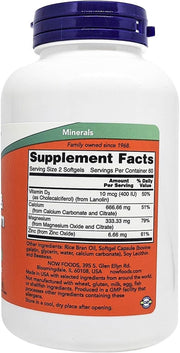 Nowfoods Calcium and Magnesium with Vitamin D3 and Zinc 120 softgels
