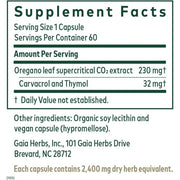 Gaia Herbs Oil of Oregano, Maintain a healthy gut 60 Vegan Liquid Phyto-Caps