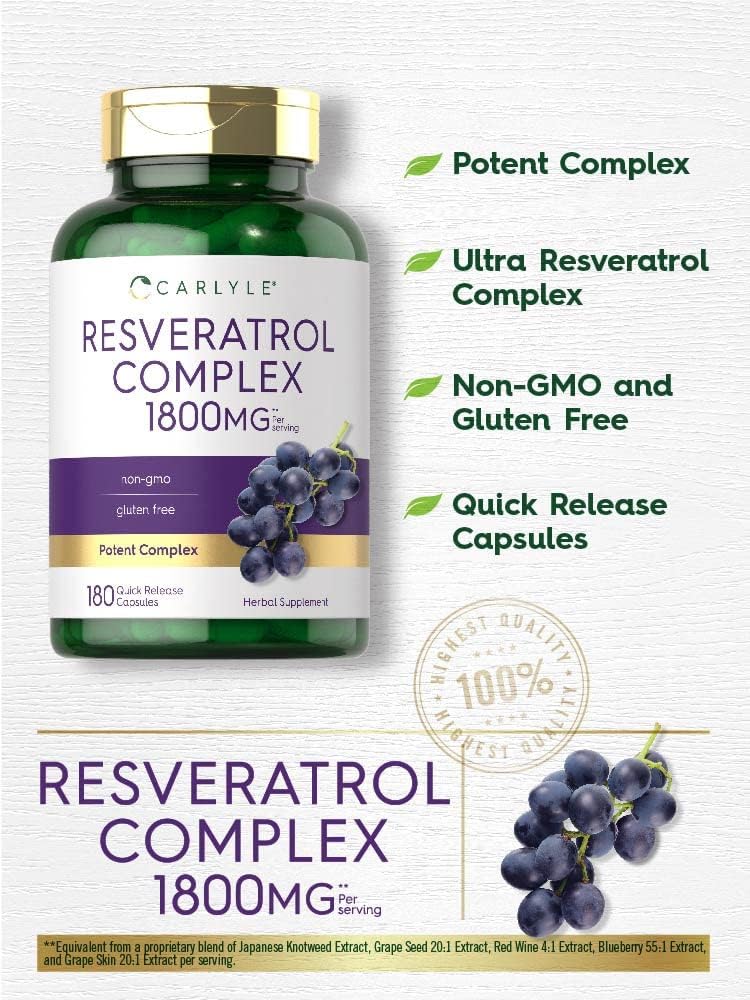 Carlyle Resveratrol Complex 1800mg 180 Caps