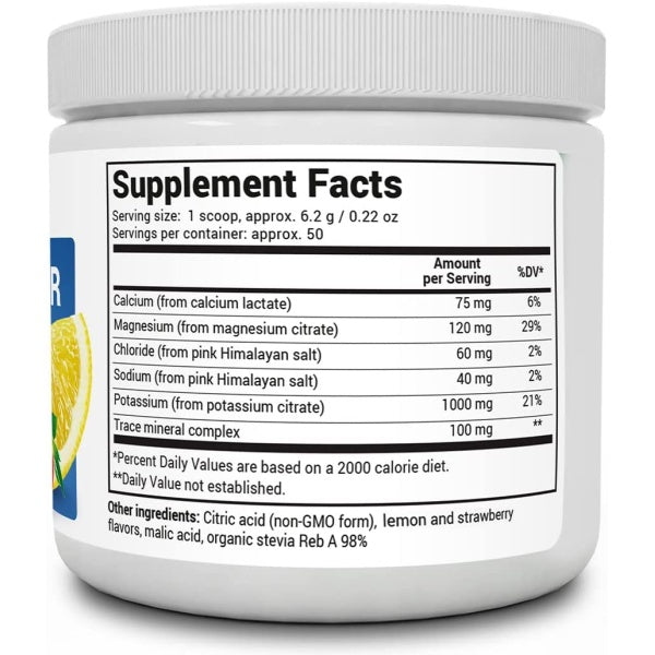 Dr Berg Electrolytes Powder Strawberry & Lemonade Flavor Supports Body Hydration, Muscle Function & Energy 313g