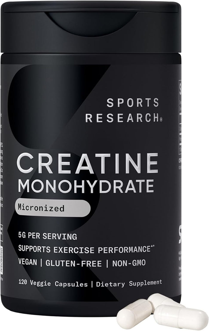 Sports Research Creatine Monohydrate 5g Per Serving 120 Veg Caps