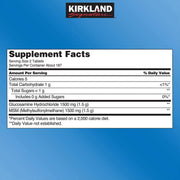 Kirkland Extra Strength Glucosamine 1500 mg & MSM 1500mg TWO Per DAY Contains Sulfur 375 Tablets