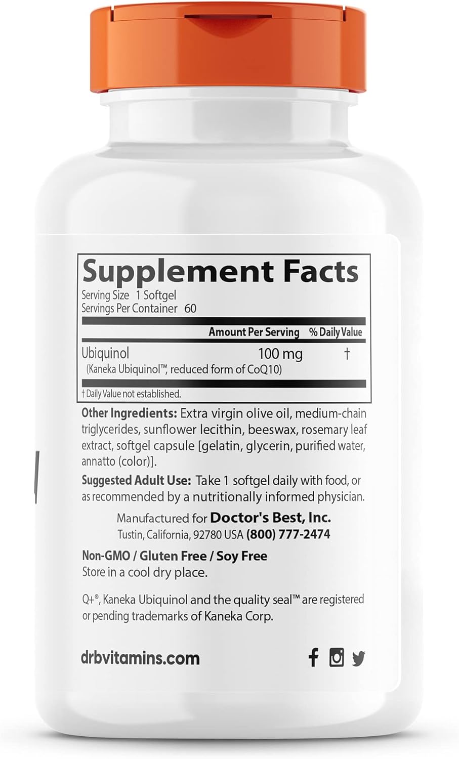 Doctors Best Ubiquinol 100 mg 60 softgels