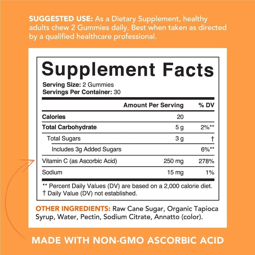 Sports Research sr Vegan Vitamin C Boosts Immunity, Skin Health & Antioxidant 60 Gummies