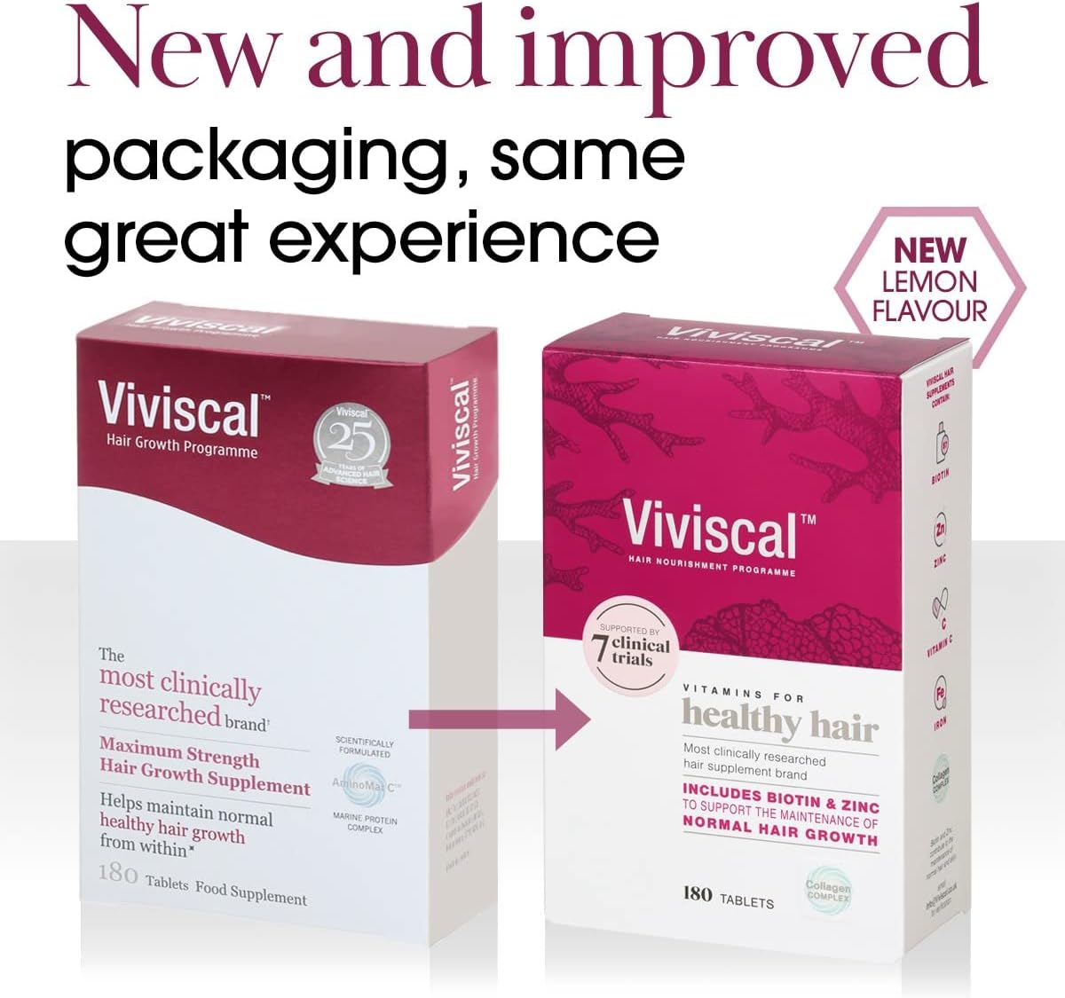 Viviscal Biotin Hair Supplement For Women, Pack of 180 Biotin & Zinc Tablets