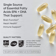 Sports Research sr Triple Strength Omega 3 Fish Oil – Heart, Brain & Immune Support for Men & Women – 1250 mg, 30 softgels