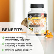 BioSchwartz Turmeric Curcumin with BioPerine 1500mg, Natural Joint & Muscle Support with Black Pepper Extract for Ultra High Absorption 90 Veg Caps