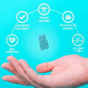 Sugarbear Hair Pro Vitamin Gummies for Normal Hair Growth with Vitamin C, Biotin, B12, Zinc, Iodine, Folic Acid & Coconut Oil 62 Gummies