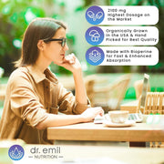 Dr Emil Nutrition Lions Mane, Organic Mushroom, 2100mg, Supplement for Mental Clarity, Focus & Cognitive Support, Brain Boosting 90 Vegetable Capsules