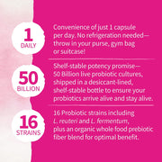 Garden of Life Dr. Formulated Probiotics for Women & Prebiotics, 50 Billion CFU for Women’s Daily Digestive Vaginal & Immune Health, 30 Vegetarian Capsules