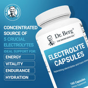 Dr Berg Electrolyte Replenishing Electrolytes and Trace Minerals for Liquids Balance in The Body 160 Caps