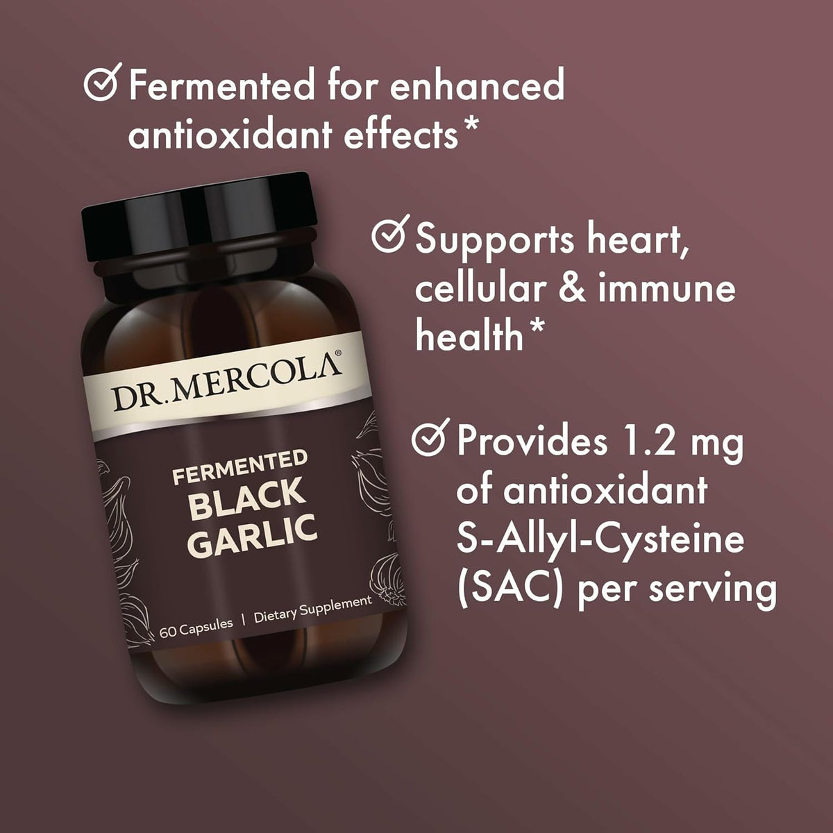 Dr Mercola fremented black garlic 60 caps