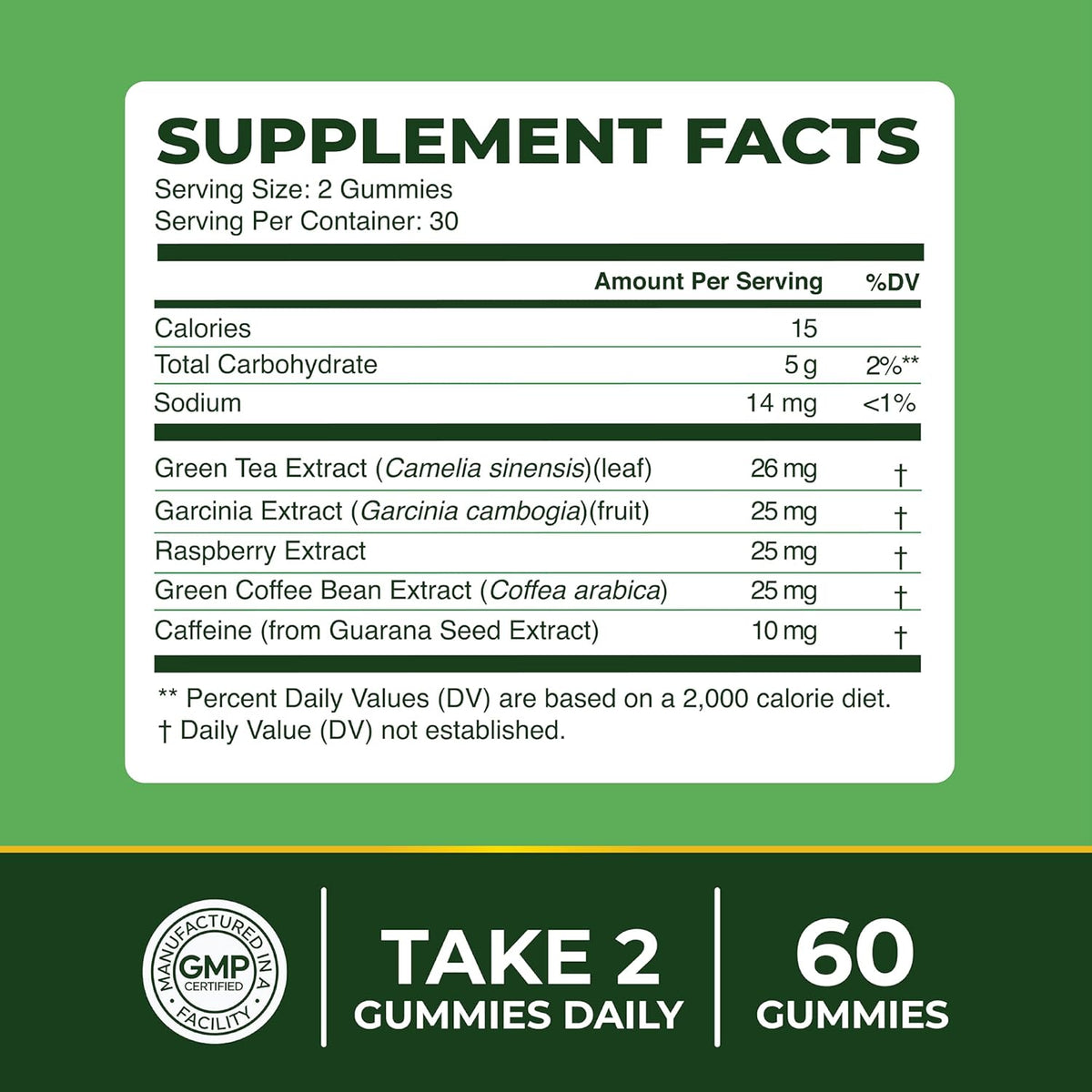 Green tea Fat Burner gummies 60 Gummies