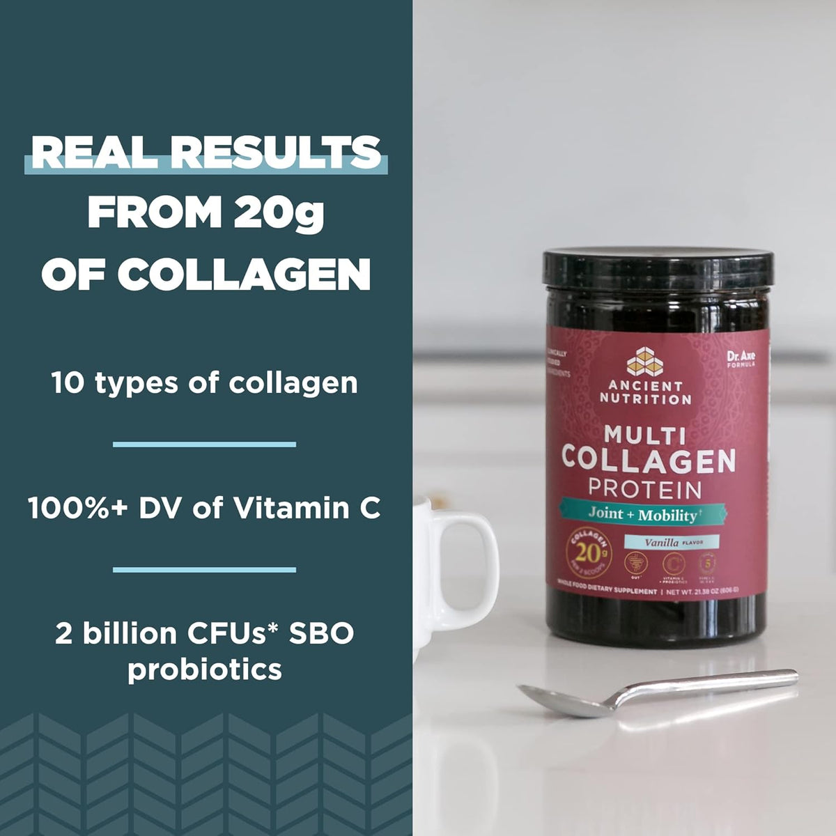 Ancient Nutrition Multi Collagen Joint Protein + Mobility, vanilla flavor 212 g